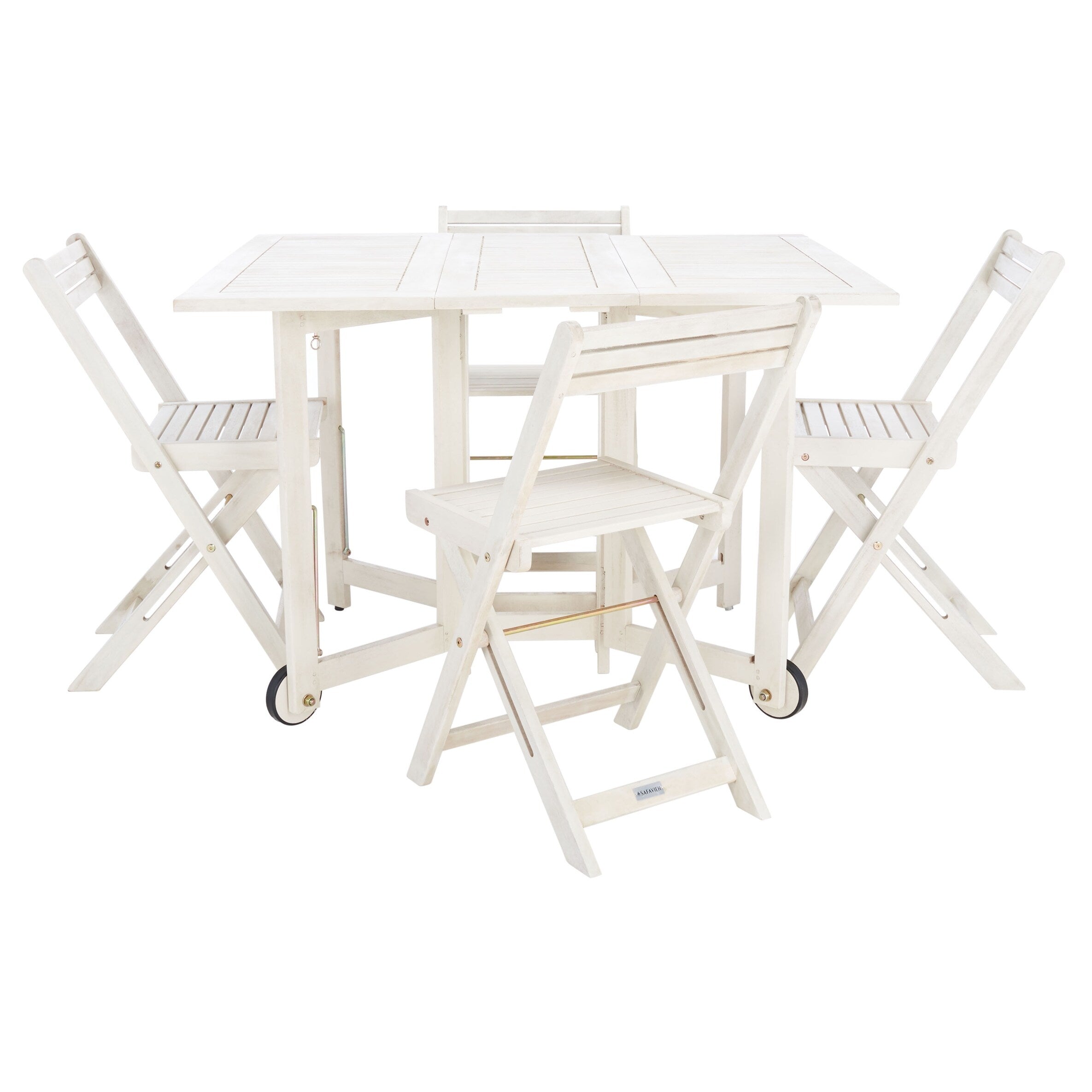SAFAVIEH Outdoor Brandy 5-Piece Outdoor Dining Table Set - 43Wx35Dx29H