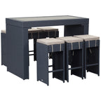 SAFAVIEH Outdoor Euda Bar Set (7-Piece) - 29Wx59Dx42H