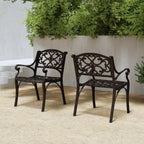Sanibel Bronze Aluminum 7- Piece Outdoor Dining Set with 72 Oval Dining Table and Six Armchairs by Homestyles