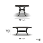 Sanibel Bronze Aluminum 7- Piece Outdoor Dining Set with 72 Oval Dining Table and Six Armchairs by Homestyles