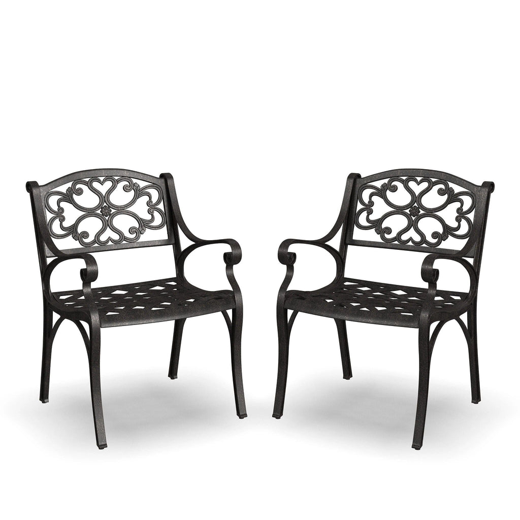 Sanibel Bronze Aluminum 7- Piece Outdoor Dining Set with 72 Oval Dining Table and Six Armchairs by Homestyles