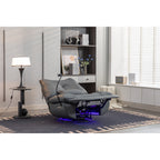 Swivel Glider Power Recliner with Bluetooth Speakers, Phone Holder, USB and Type-C Charging Ports, Hidden Arm Storage