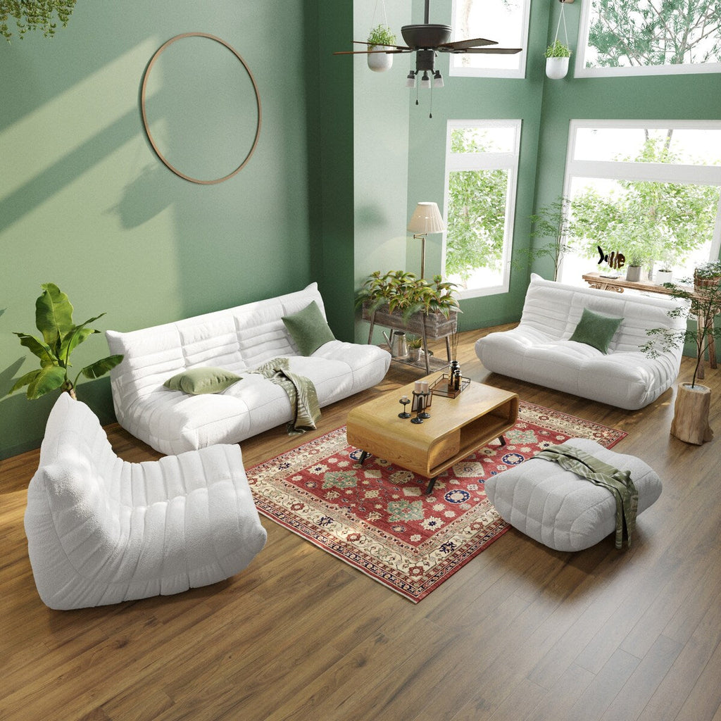 Teddy Velvet Sofa Bean Bag Couch Sets