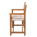 Theo Classic Mid-Century Outdoor Acacia Wood Foldable Diamond-Quilted Back Director Chair with Cushion, (Set of 2) by JONATHAN Y