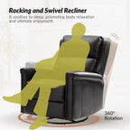 Tobias Traditional Swivel And Rocker Power Recliner Set of 2 by HULALA HOME