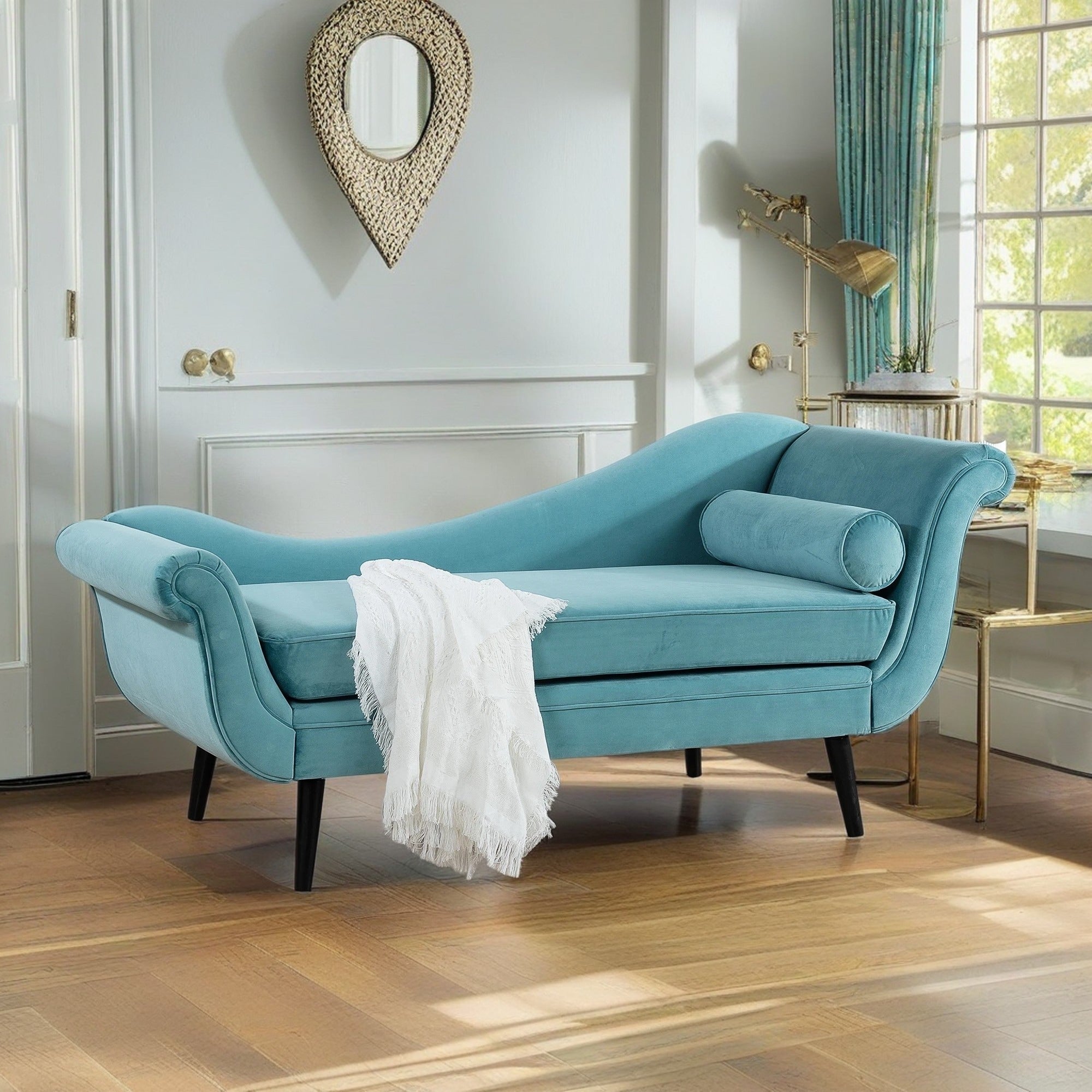 Vintage Chaise Lounge with Scroll Arms by Christopher Knight Home