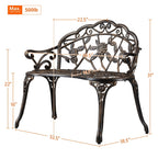 Yaheetech Outdoor Metal Bench Patio Park Garden Bench - N/A